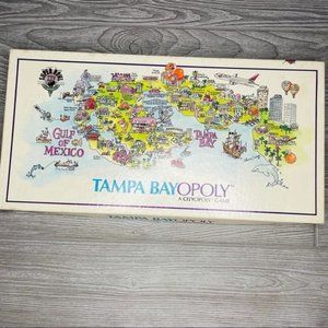 Vintage 1989 Tampa bayopoly cityopoly games board game missing some pieces